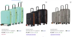 NASHER MILES  Hard Body Set of 3 Trolley Bag upto @₹87% Off