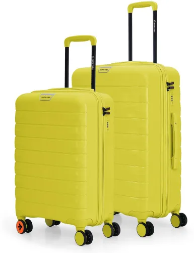 Image of NASHER MILES Hard Body Set of 2 Luggage 8 Wheels - Hard-Sided Set of 2 (Small 55cm | Medium 66) - Yellow