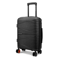 Nasher Miles Mumbai Hard-Sided Polypropylene 8 Wheels Double Spinner Cabin Luggage Black 20 inch | 55cm Trolley Bag, Small