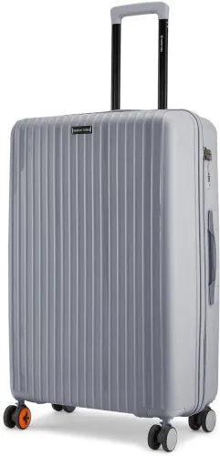 Image of NASHER MILES Large Check-in Suitcase (75 cm) 8 Wheels - Pondicherry Hardside Polypropylene Trolley - Grey