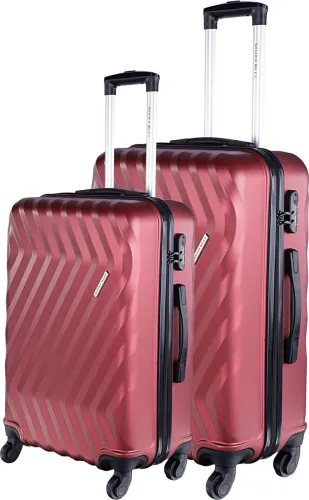 Image of NASHER MILES Hard Body Set of 2 Luggage 4 Wheels - Lombard set of 2 24-28 - Maroon