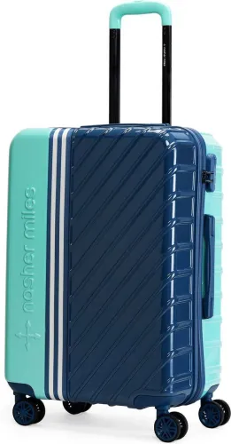 Image of NASHER MILES Medium Check-in Suitcase (65 cm) 8 Wheels - Hard-Sided Polycarbonate Check-in Luggage Teal&Dark Blue 65cm T