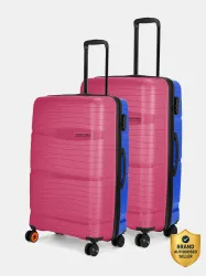 NASHER MILES Nicobar Hard-sided Luggage Set of 2 Pink and Sky Blue Trolley Bags