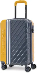 NASHER MILES Small Cabin Suitcase (55 cm) 8 Wheels - Vegas Hard-Sided Polycarbonate Cabin Luggage Yellow&Grey 55cm Troll