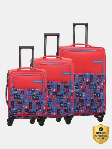 Image of NASHER MILES Soft Body Set of 3 Luggage Set of 3 Printed Trolley Bags