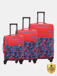 NASHER MILES Soft Body Set of 3 Luggage Set of 3 Printed Trolley Bags