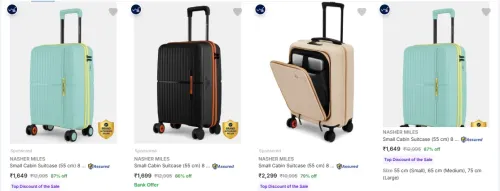 Image of NASHER MILES Suitcases at minimum 87% Discount