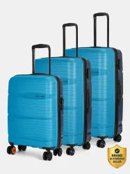 NASHER MILES Nicobar Hard-Sided 3-Piece Luggage Set - Teal & Blue