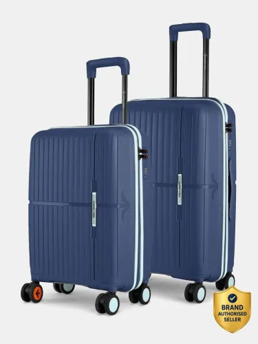 Image of NASHER MILES Springfield Hard-Sided Luggage Set of 2 (Blue, Multicolor)