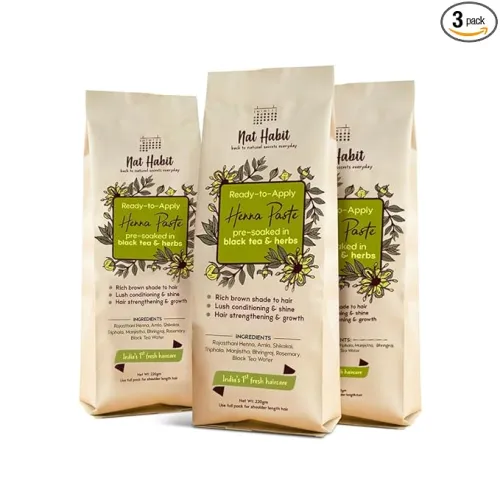 Image of Nat Habit - Fresh Ready To Apply Henna Paste (Pack of 3 x 220g)