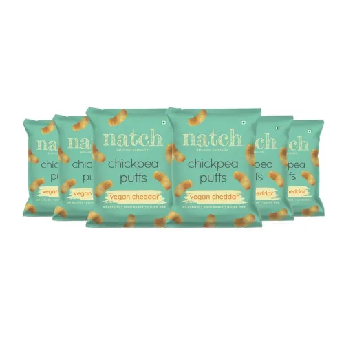Image of Natch Chickpea Protein Puffs Healthy Snacks 20g each (Pack of 6)