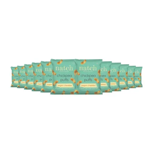 Image of Natch Chickpea Protein Puffs - Vegan Cheddar, 20g * pack of 12