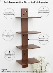 NationalArts Wooden Wall Shelf Wall Hanging Rack Home Decor Storage Shelf MDF
