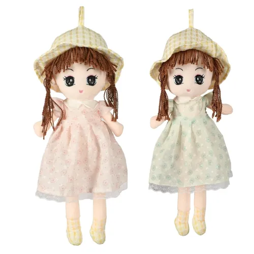 Image of NATKHAT Plush Stuffed Doll Toy, Pink Floral Dress