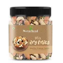 NatriXeed Mix Dry Fruit 1kg | Healthy Mixed Dry Fruit Almonds, Black Raisins, Cashew Nuts, Yellow Dates and Many More | 