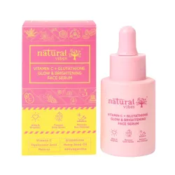 Natural Vibes Vitamin C + Glutathione Glow & Brightening Face Serum | Clear Flawless Skin | Radiance | Dark Spots | Pigm