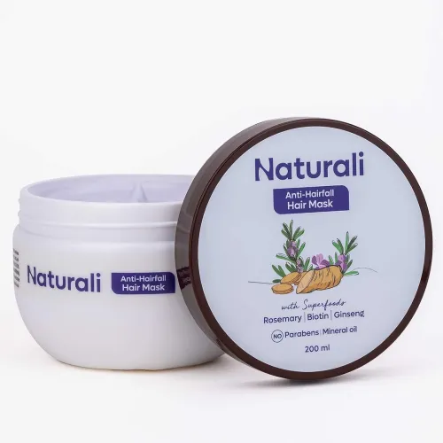 Image of Naturali Anti-Hairfall Hair Mask With Rosemary, Ginseng & Biotin | Repairs Damaged Hair | Promotes Hair Follicle Growth 