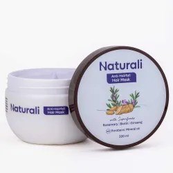 Naturali Anti-Hairfall Hair Mask With Rosemary, Ginseng & Biotin | Repairs Damaged Hair | Promotes Hair Follicle Growth 
