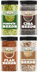 Nature Aahar Seeds combo Raw Chia Flax Pumpkin Sunflower Combo