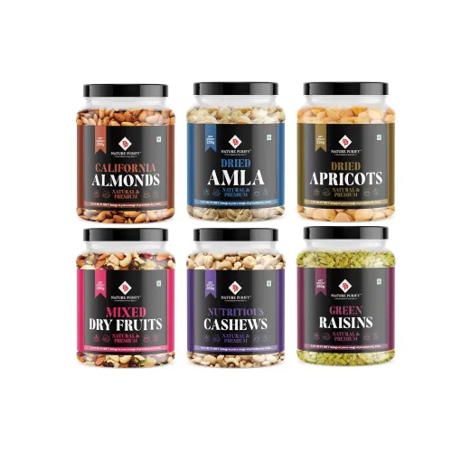 Image of Nature Purify Dry fruits Combo 1.5 kg (Almond, Cashew, Apricot, Green Raisins, Amla & Mixed Nut)