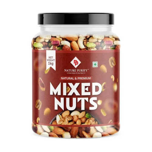 Image of Nature Purify Mixed Dry Fruits Premium Blend 1kg | Almonds, Cashews, Kishmish, Apricots & Seeds Mix