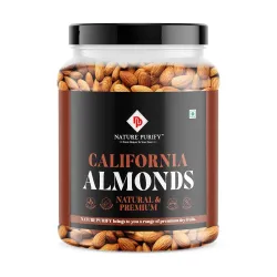 Nature Purify Premium Almonds 500gm – Whole California Almond Nuts, Perfect for Snacking, Baking & Cooking | 