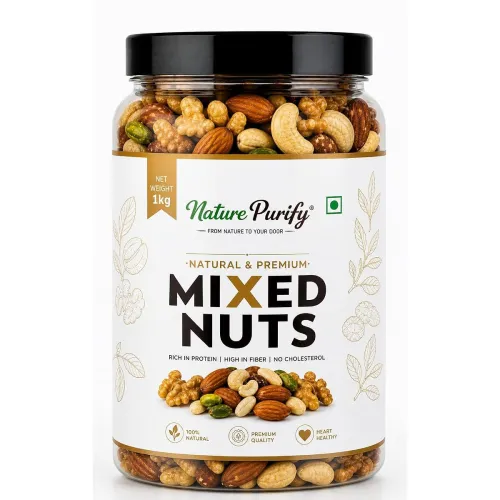 Image of Nature Purify Premium Mix Dry Fruits 1kg | Almonds, Cashews, Kishmish, Apricot & Seeds Mix | Fresh Crunchy Nut & Fruit C