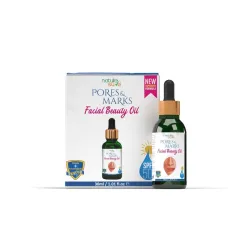 Nature Sure 30ml Pores and Marks Facial Oil for Glowing Skin with SPF 50 Sunscreen, Brightening Face Serum Removes Acne, Pimples & Dark Sports, Natural Skin Glow and Ultralight Face Care