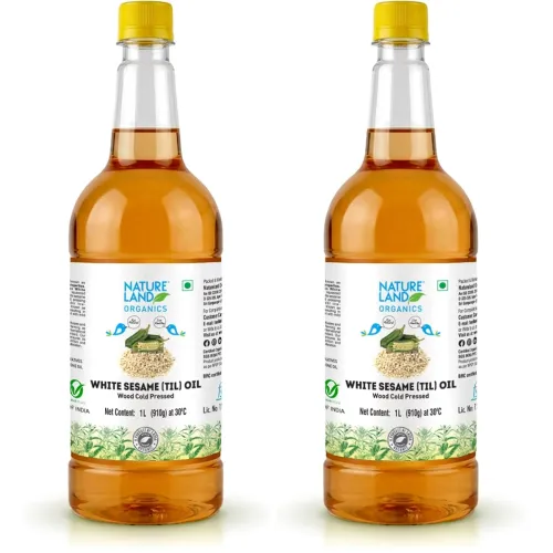 Image of Natureland Organics White Sesame/Til Oil 1ltr - Cold Pressed (Pack of 2)