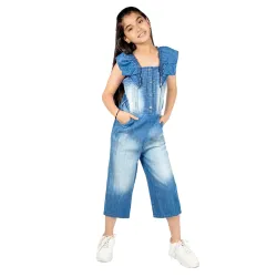 Naughty Ninos Girls Blue Denim Jumpsuit