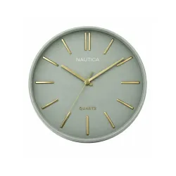 Nautica 12-Inch Silent Quartz Wall Clock (3D Matte Green, Non-Ticking)