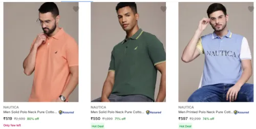 Image of Nautica Men T-shirt Minimum 80% Discount