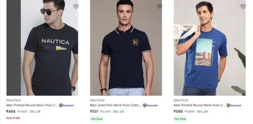 Image of Nautica Men's T-Shirts upto 76% Discount