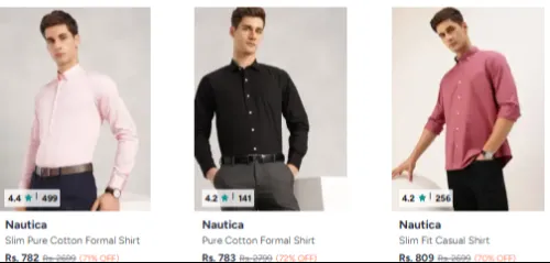 Image of Nautica Slim Fit Men's Minimum 70% Discount