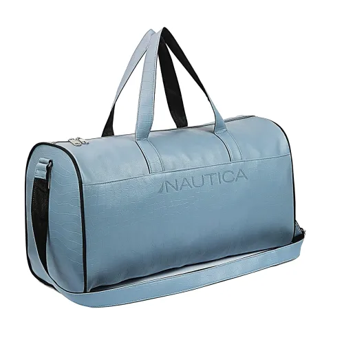 Image of Nautica Unisex PU Duffle Bag – Blue, Travel & Gym