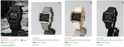 Image of Naviforce Wrist Watches at Minimum 72% Discount