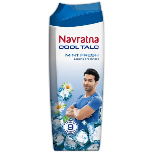 Image of Navratna Cool Mint Fresh Talc 400g Pack