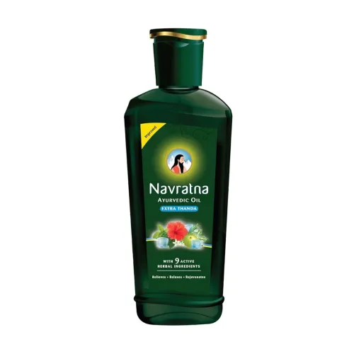 Image of Navratna Extra Thanda Cool Oil | Unique combination of 9 Ayurvedic Herbs | Relieves Headache, Body ache, Tiredness, Slee
