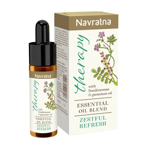 Image of Navratna Therapy Zestful Refresh Essential Oil Blend, 15ml