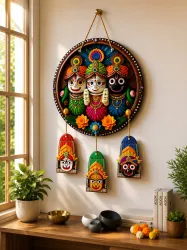 Navyaksh Kala Lord Jagannath Wooden Wall Hanging