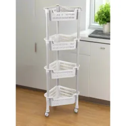 Nayasa Corner Trolley 4 Layers - 39.5 X 28 X 89 cm