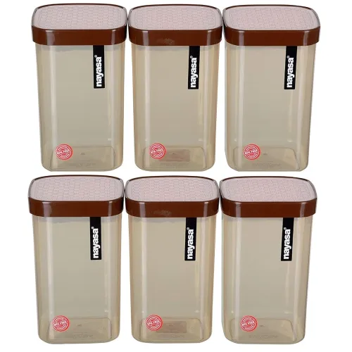 Image of Nayasa Fusion 1000 ml Airtight Kitchen Storage - Set of 6 
