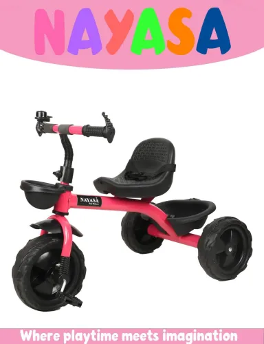 Image of NAYASA Kids Tricycle with Basket (Pink)
