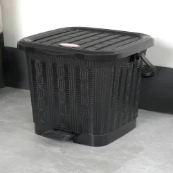 Nayasa NayasaSet Of 1 Mikado Black Solid Plastic Durable Open Dustbin