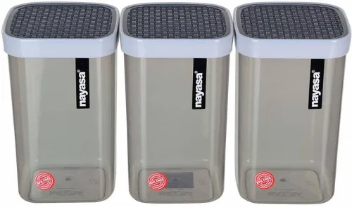 Image of NAYASA Plastic Grocery Container – 1000ml * pack of 3