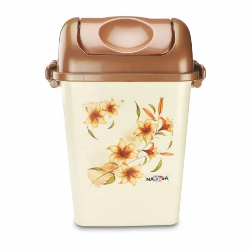 Image of Nayasa Rectangular Swing Bin No 13 with Swing Lid, Capacity- 13.5 Liters, Without Inner Bucket, Multi Purpose Dustbin wi
