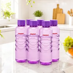 Nayasa Revello 1000 ML Pet Plastic Fridge Water Bottles Set of 6