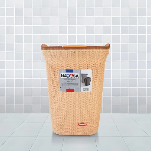 Image of Nayasa Rope 54 Liters Plastic Laundry Basket for Clothes with Lid | Laundry Bag for Clothes | Laundry Basket Plastic | C