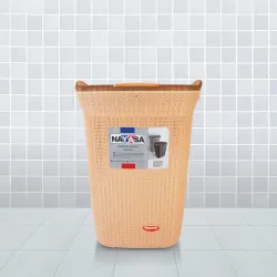 Nayasa Rope 54 Liters Plastic Laundry Basket for Clothes with Lid | Laundry Bag for Clothes | Laundry Basket Plastic | C