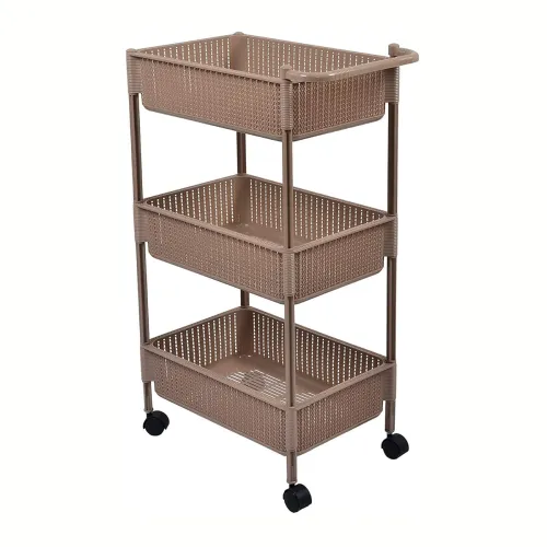 Image of Nayasa Rope Trolley 3 Layers Kitchen Shelf Organizer